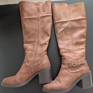 Denver Hayes Brown Heeled Knee-High Boots